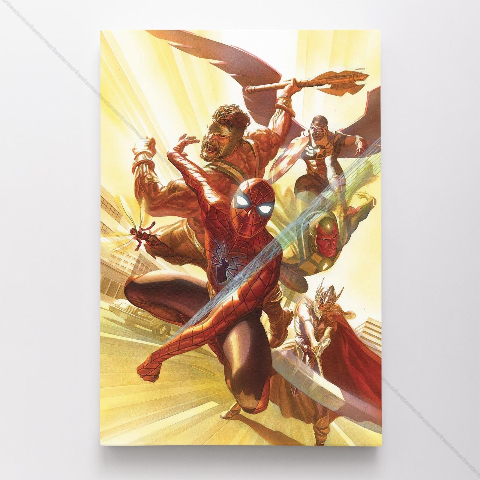 Avengers Alex Ross Poster Canvas Vol 7 #4 Superhero Marvel Comic Book Art Print