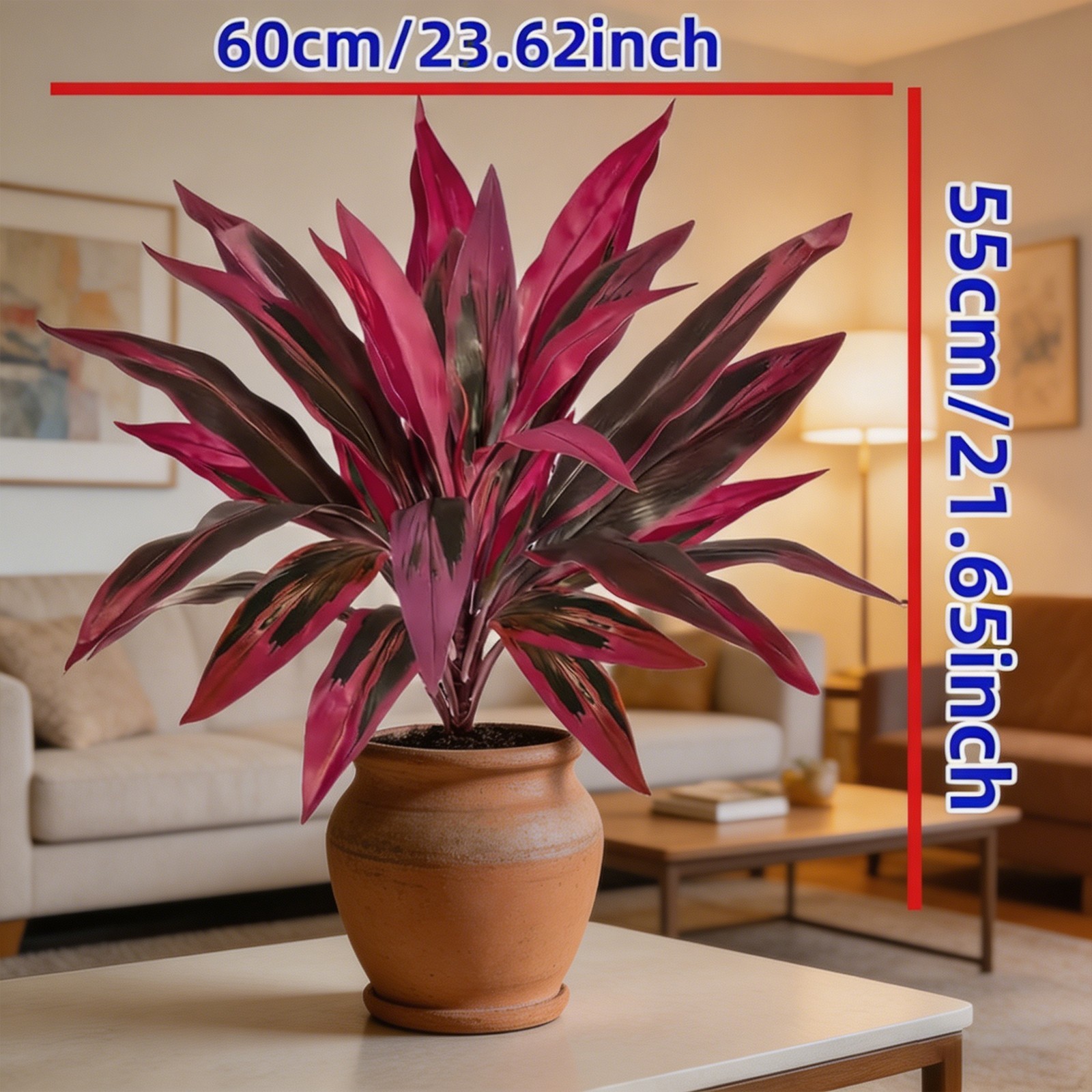 2PC UV Resistant Artificial Boston Fern & Dragon&rsquo;s Blood Tree, Home Garden Decor