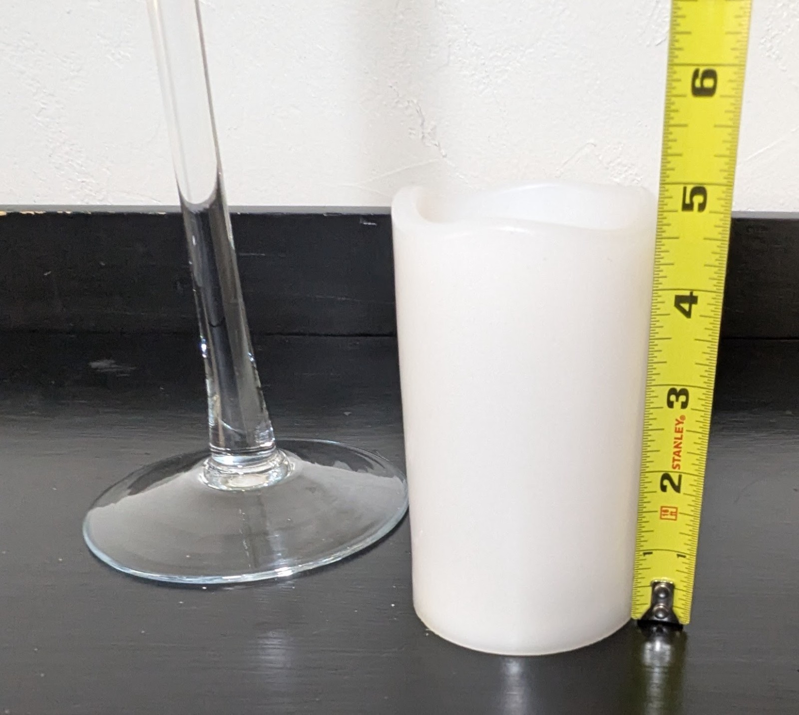 Single Long Stem Clear Crystal Glass Candle Holder 22 1/2&Prime;