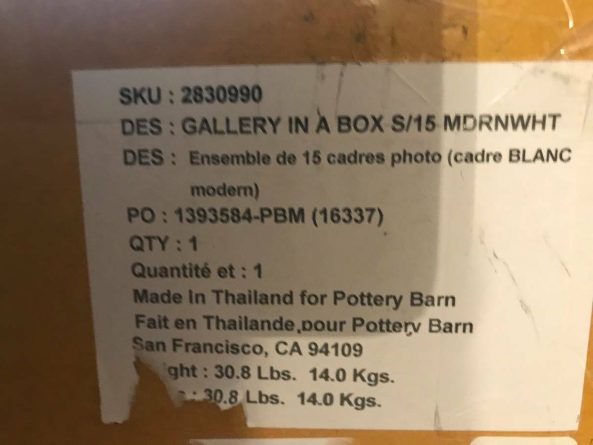 POTTERY BARN Wall GALLERY IN A BOX RUSTIC WOOD PICTURE FRAMES SET 15 PIECE NEW
