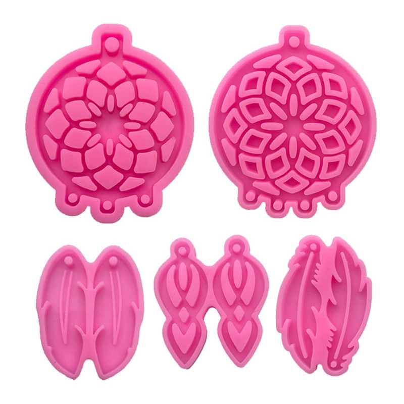 5 Pcs Dream Catcher Feather Keychain Epoxy Resin Mold Car Pendant Silicone Mould