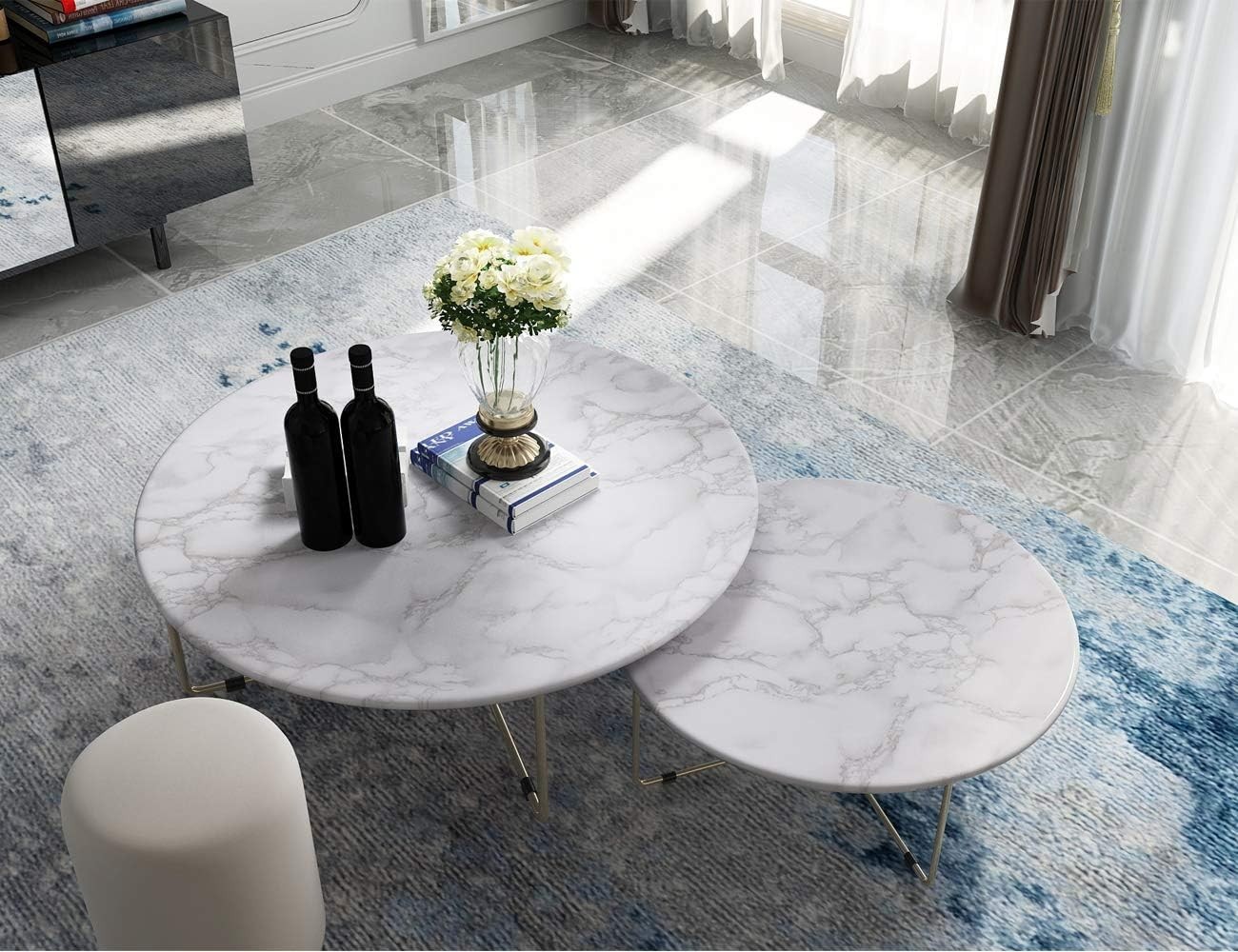 Self-Adhesive Gray Marble Wallpaper Roll 15.8&Prime; x 120&Prime; for Easy Installation