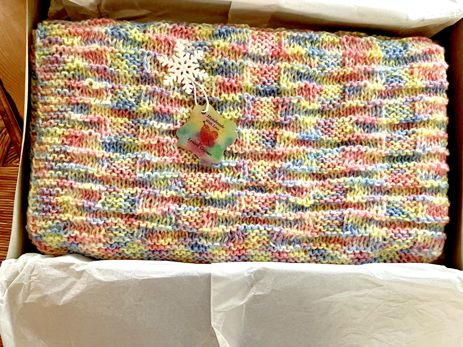 BRIGHT PASTEL BABY BLANKET, UNISEX, CRIB SIZE, 100% ACRYLIC, WASHABLE/DRYABLE,