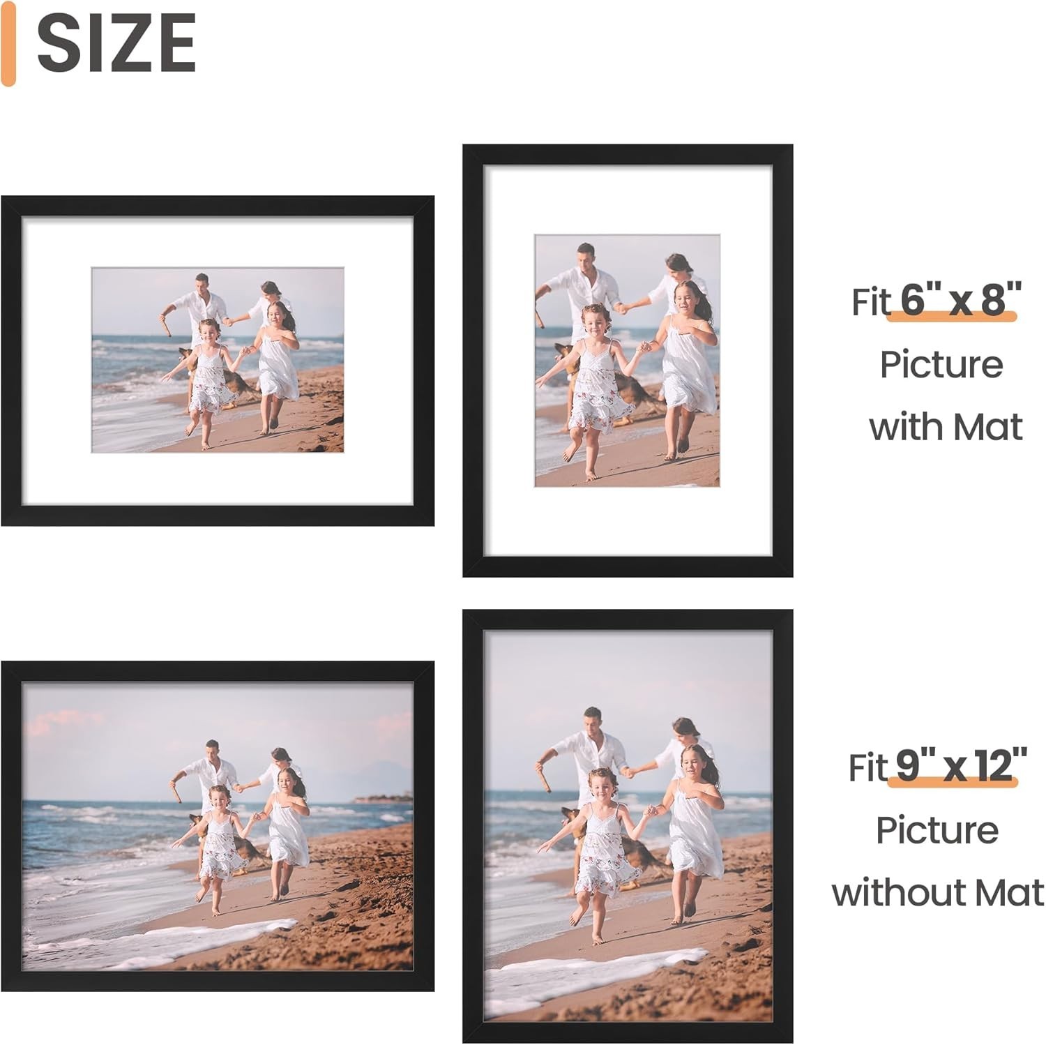 Classic 9×12 Picture Frame for Vertical or Horizontal Display – Gift-Ready