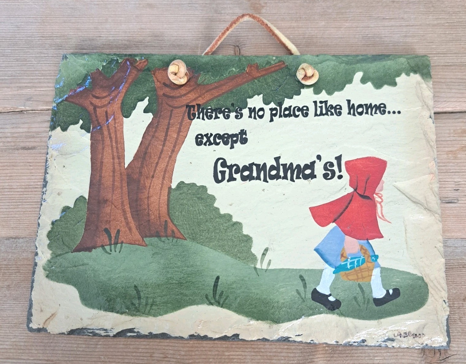 Vintage GRANDMA&rsquo;S HOME Plain Jane New Orleans Slate Roofing Art Hanging Plaque