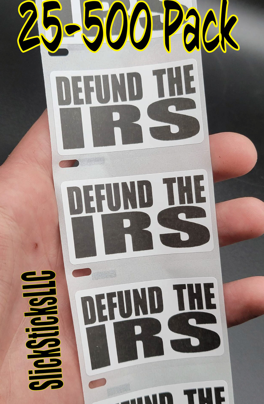 « DEFUND THE IRS » Stickers 25-500 Pack decals labels abolish dismantle end taxes