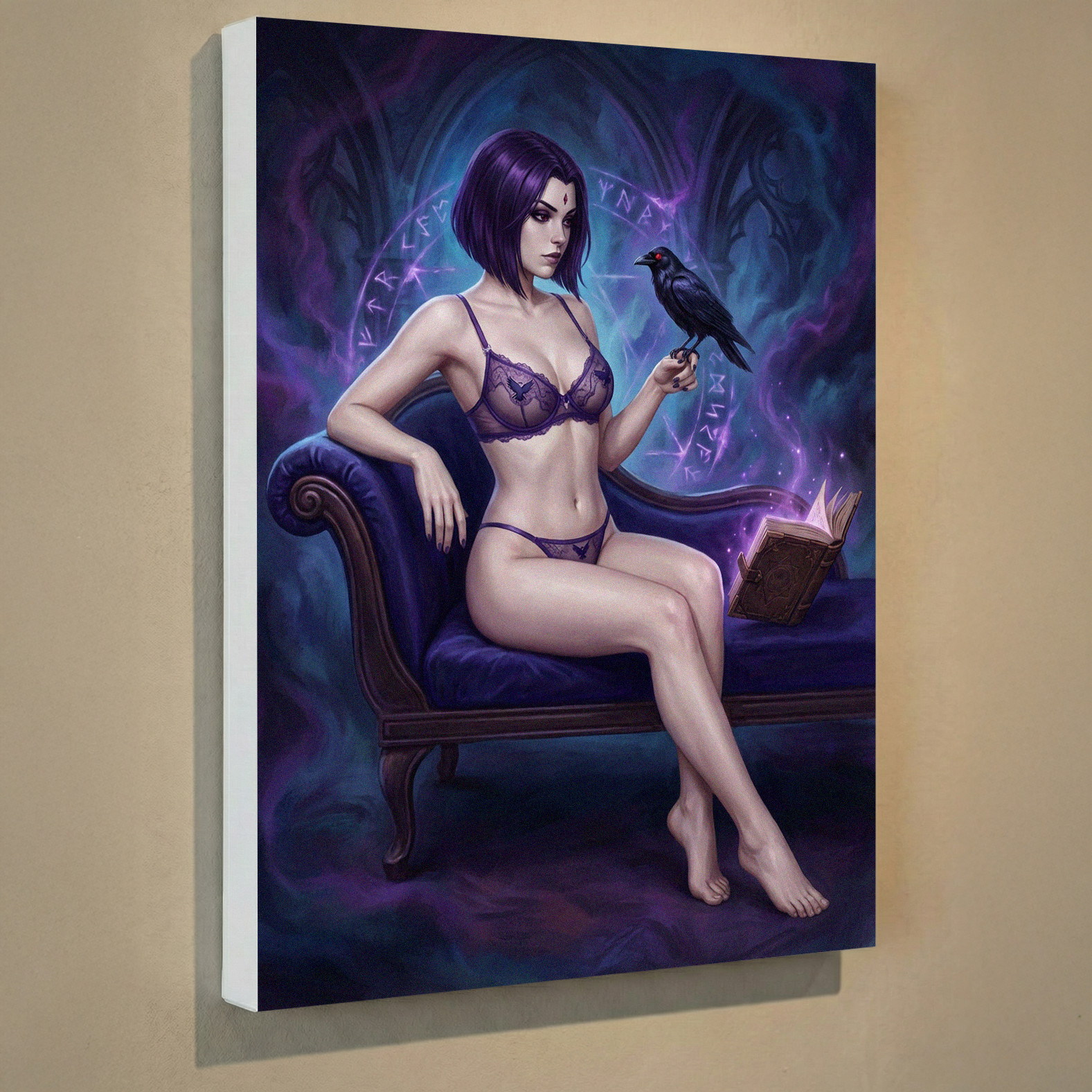 Raven Teen Titans Canvas Print 12×16 – Vintage Retro Pin-Up Wall Art Decor