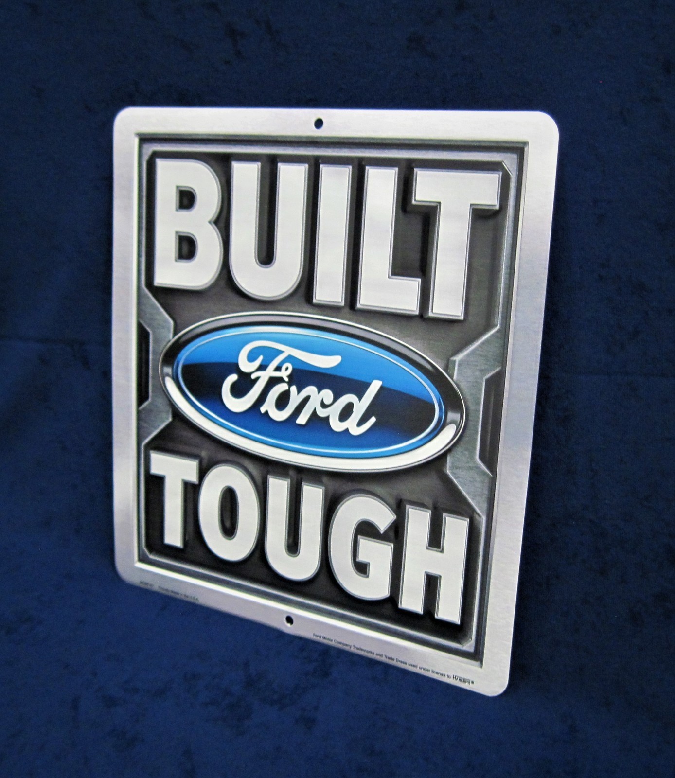 BUILT FORD TOUGH -*US MADE* Embossed Metal Sign – Man Cave Garage Shop Bar Décor