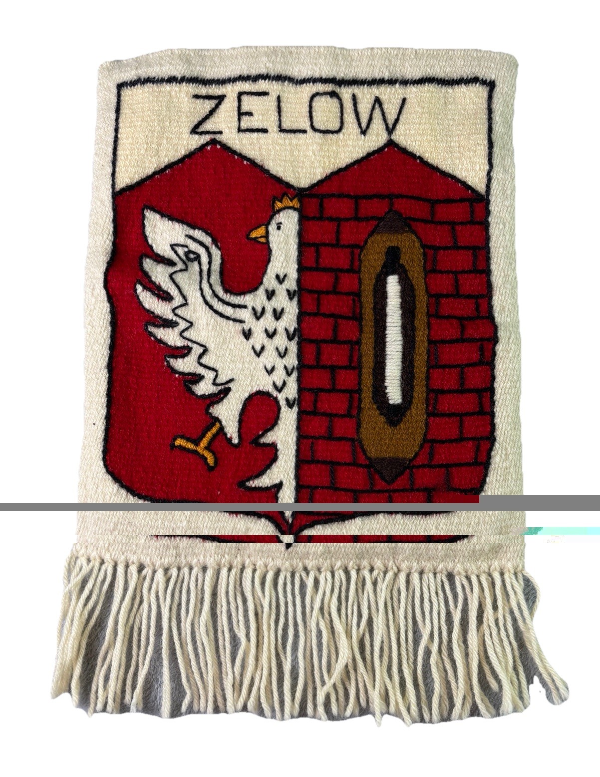 VTG Handwoven Tapestry Wall Hanging Rug Bird Zelow Poland Fringe Nature 13 X 20