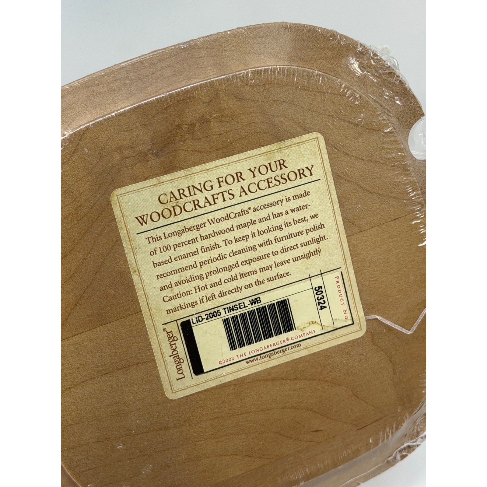 Longaberger Basket Replacement Lid Brown Woodcrafts Tinsel Hardwood Maple 50324