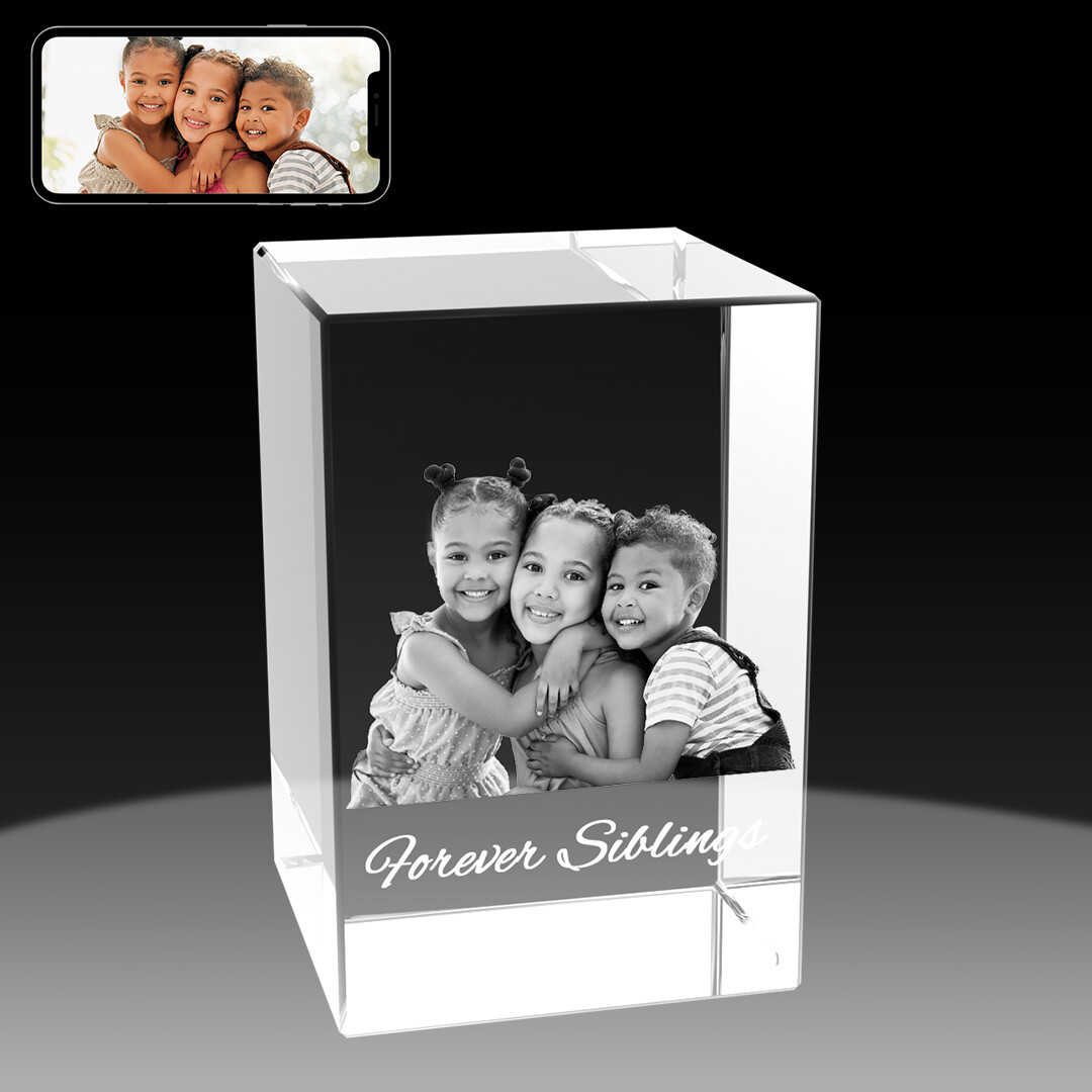 Custom 3D Cube Crystal Photo Gifts, Unique Anniversary Birthday Wedding Presents
