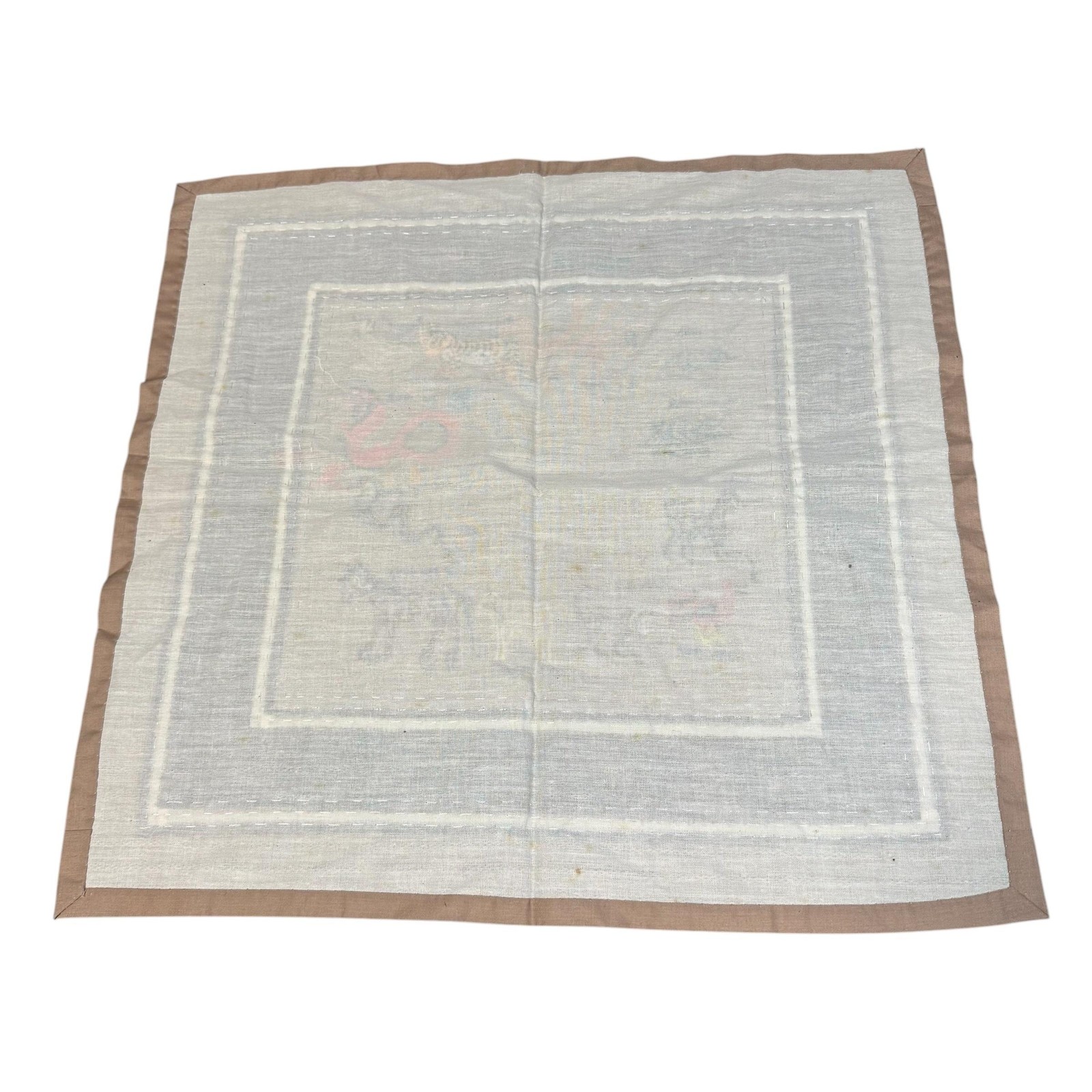 Handmade Embroidered Chinese Zodiac Animals Square Wall Hanging Table Topper