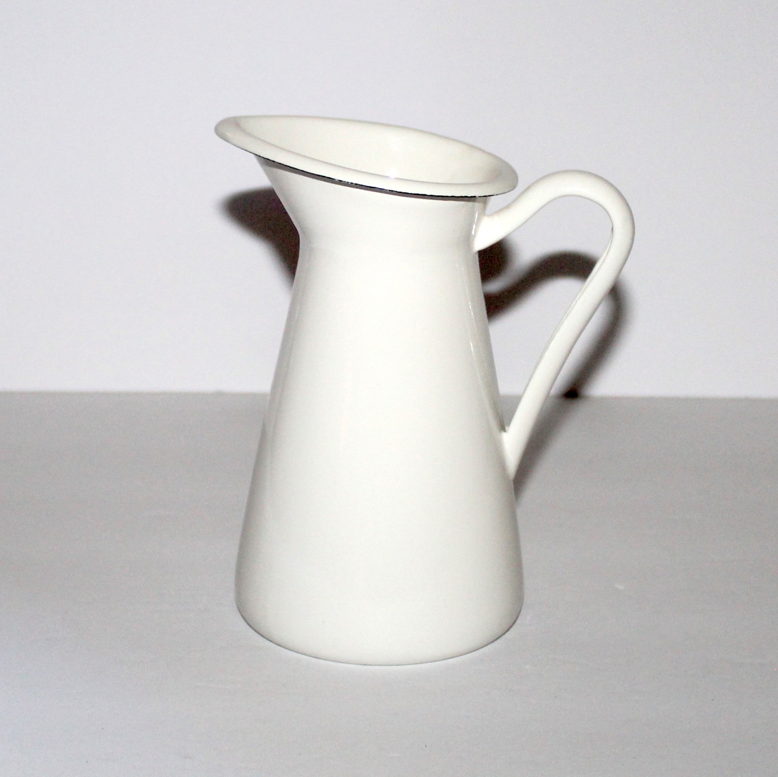 IKEA SOCKERART White Pitcher Vase metal enamel 6.5” farmhouse country