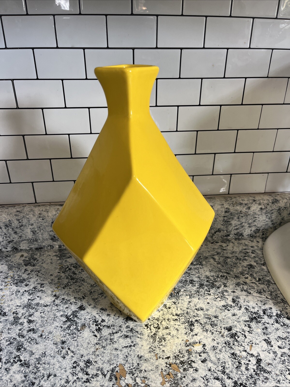 Yellow Geometric Modern Ceramic Vase