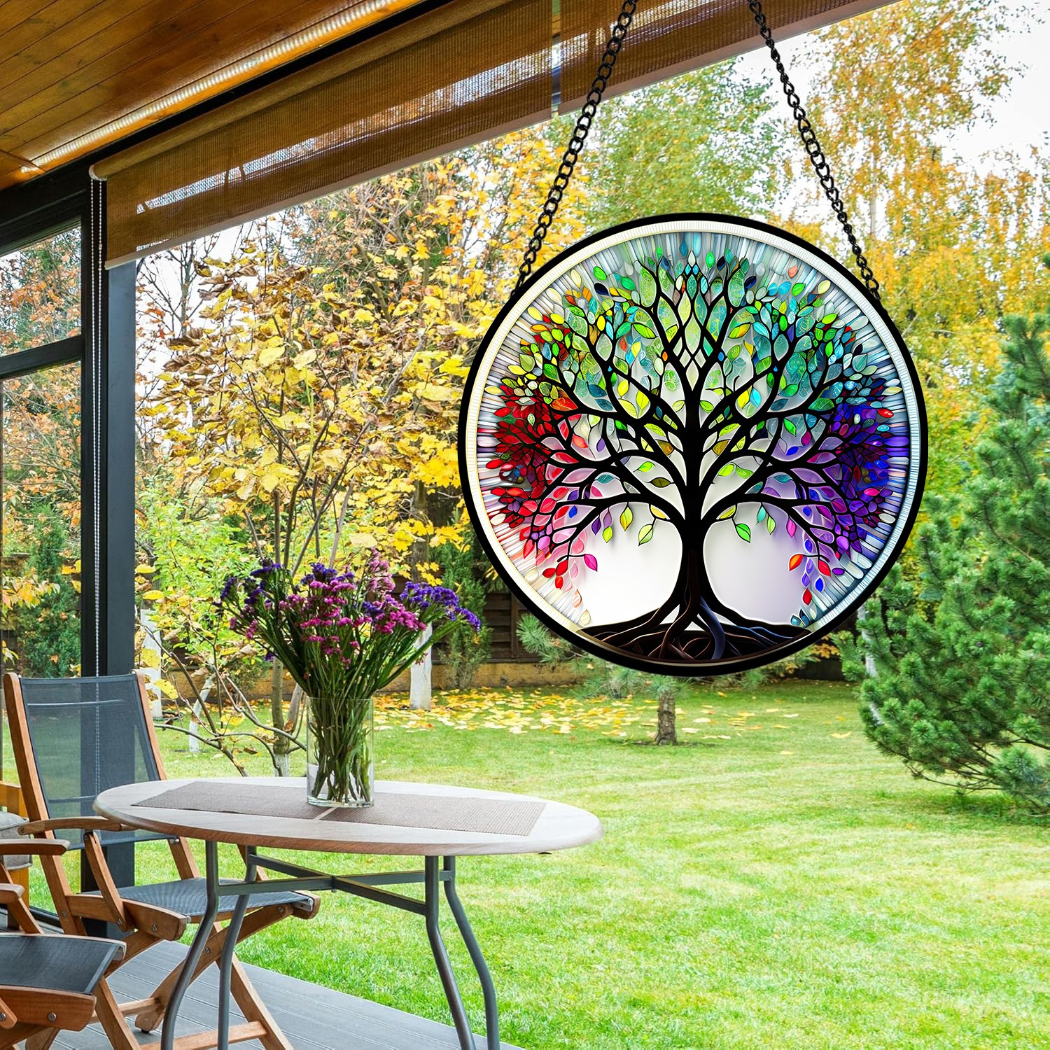 Tree of Life Stained Glass Suncatcher, Window Decor and Gift for All Occasions