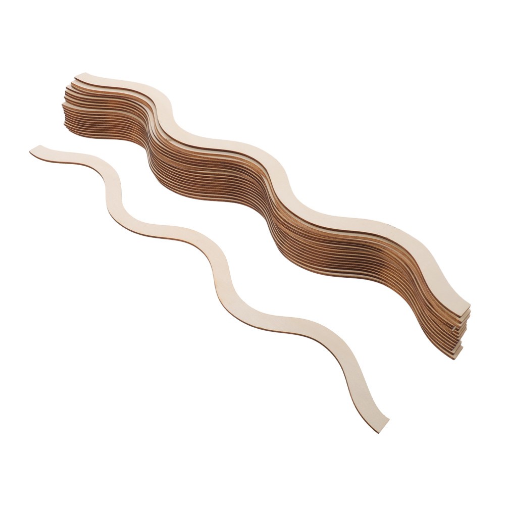 20Pcs Wooden Scalloped Wood Trim Decorative Wood Half Moulding Durable Khaki