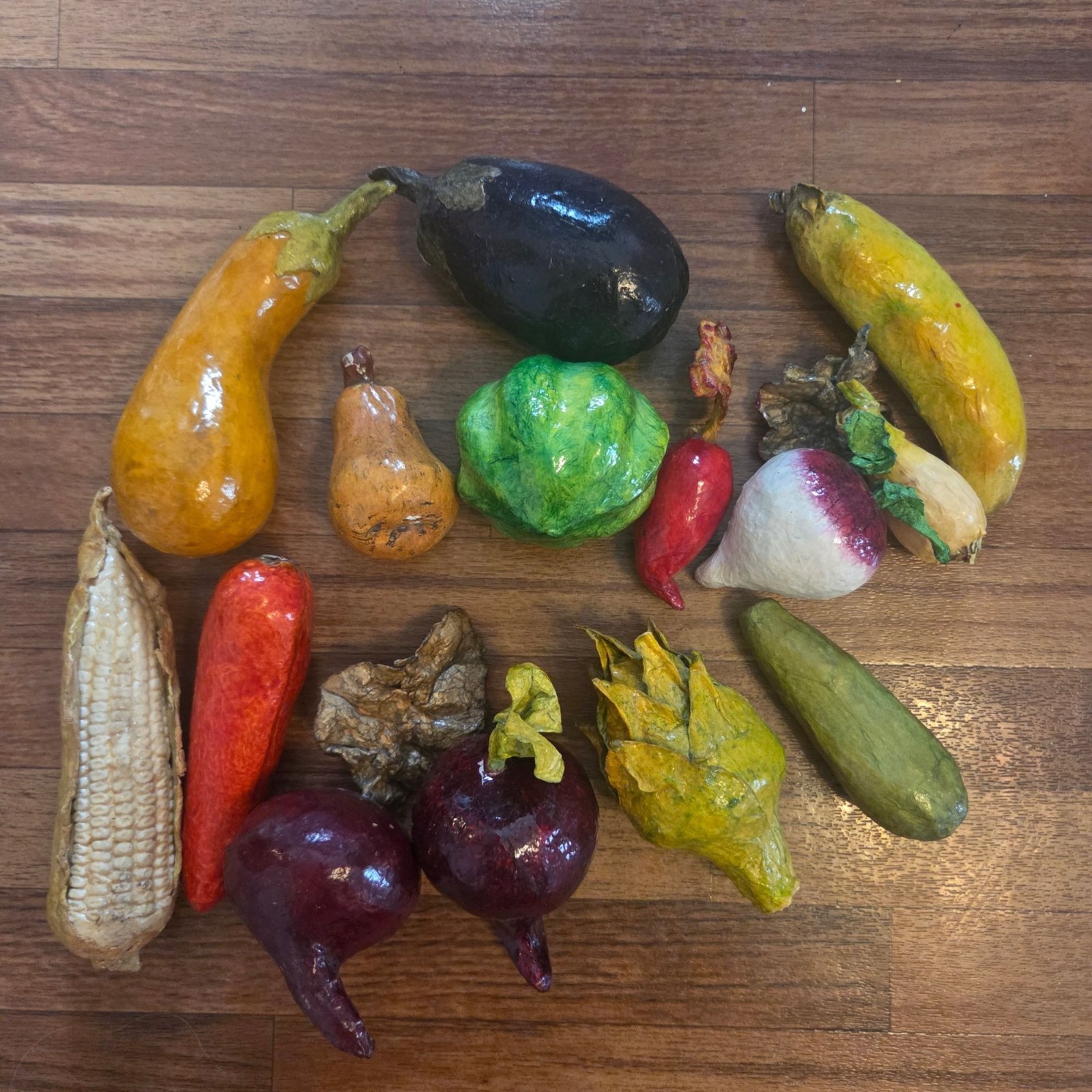 14 Vintage Paper Mache Vegetables Home Kitchen Display Decor