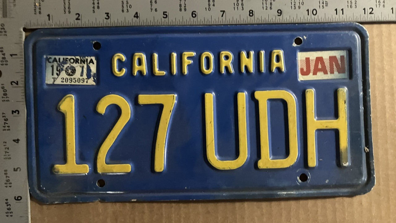 1978 California license plate 127 UDH Ford Chevy Dodge 21568