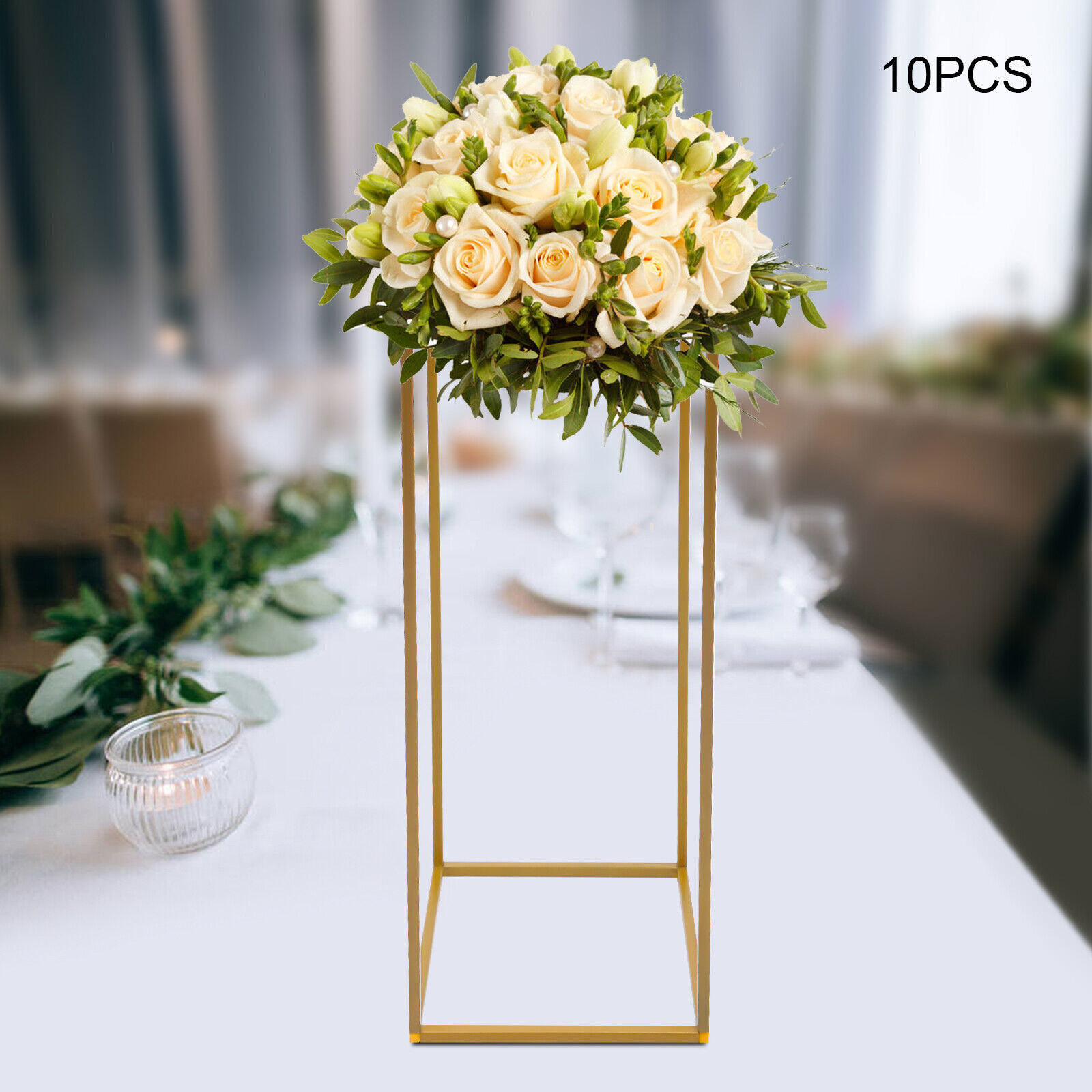 10Pcs Gold Metal Flower Stand Elegant Column Table Decor For Weddings Events