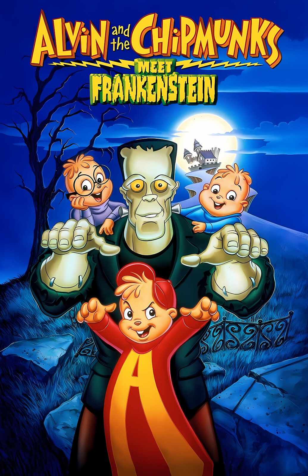 BB0206 Alvin and the Chipmunks Meet Frankenstein Film 1999 Movie Poster 11×17