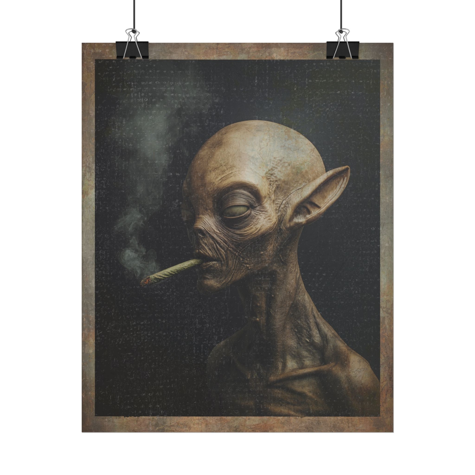 ALIEN CANNABIS Wall Art, 420 Cryptid Smoking Pot Poster, Sci-fi Alien Marijuana