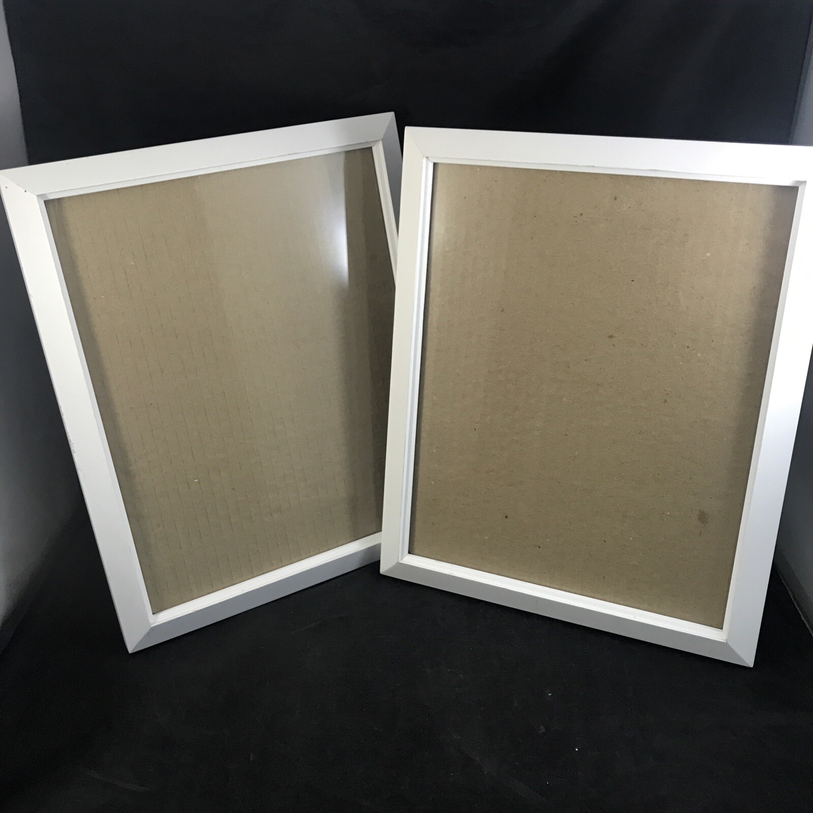 White Photo Frames Set 2 Image Window 9.5 in x 7.5 in Freestanding or Hang