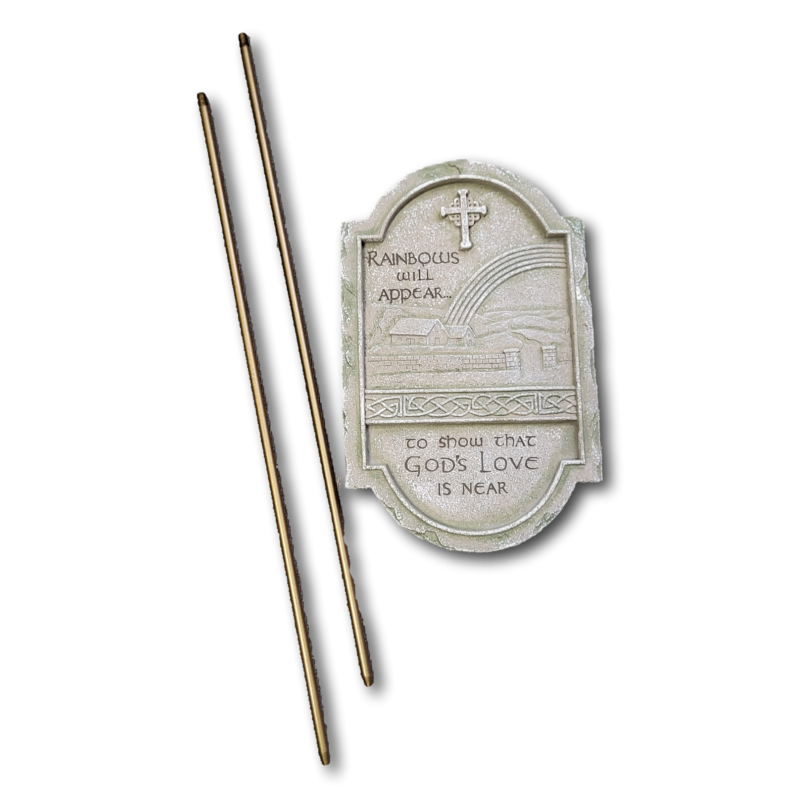 Irish Blessing Stone Plaque w/Ground Stakes « Rainbows Will Appear »