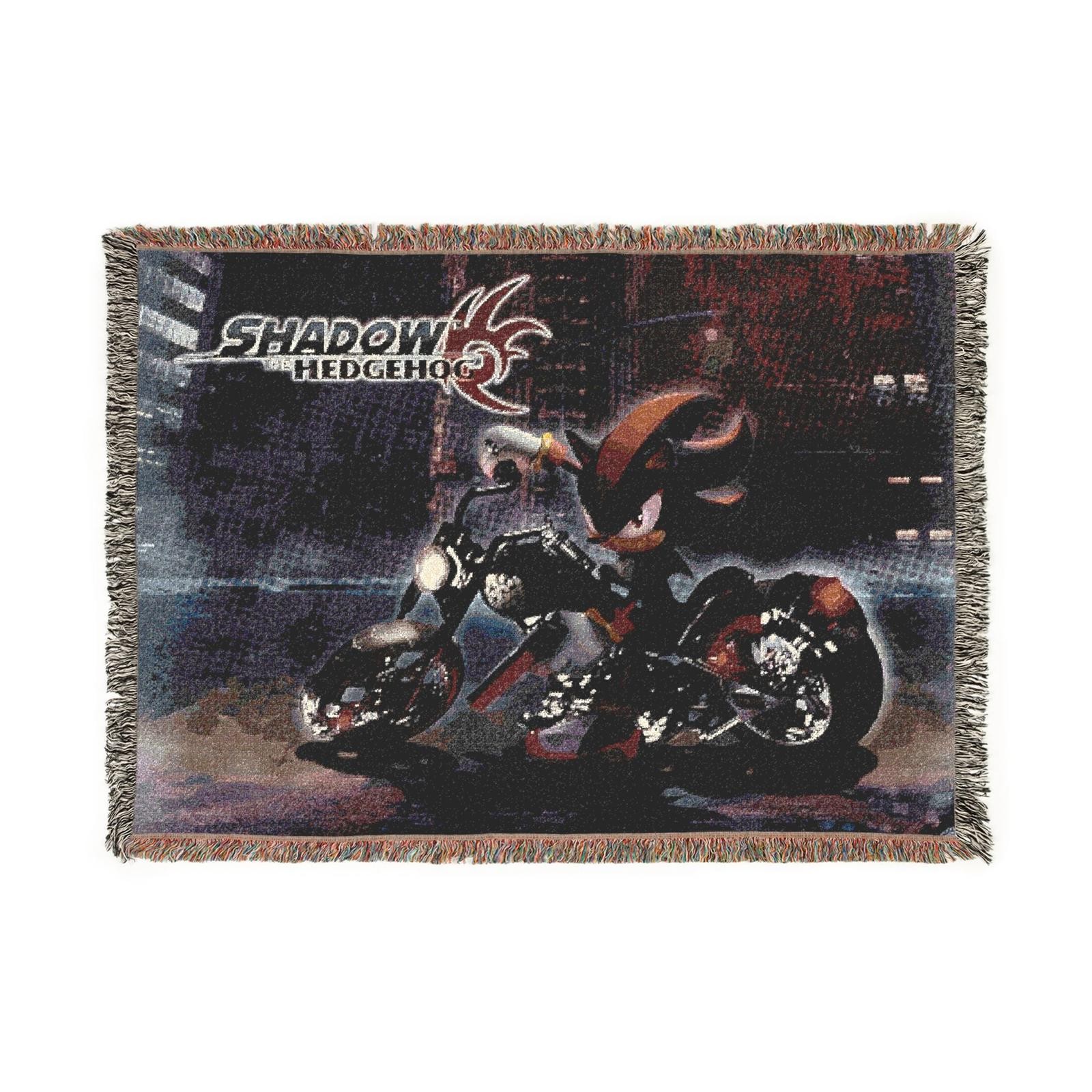 Shadow The Hedgehog Motorcycle Woven Tapestry Blanket (52by37)