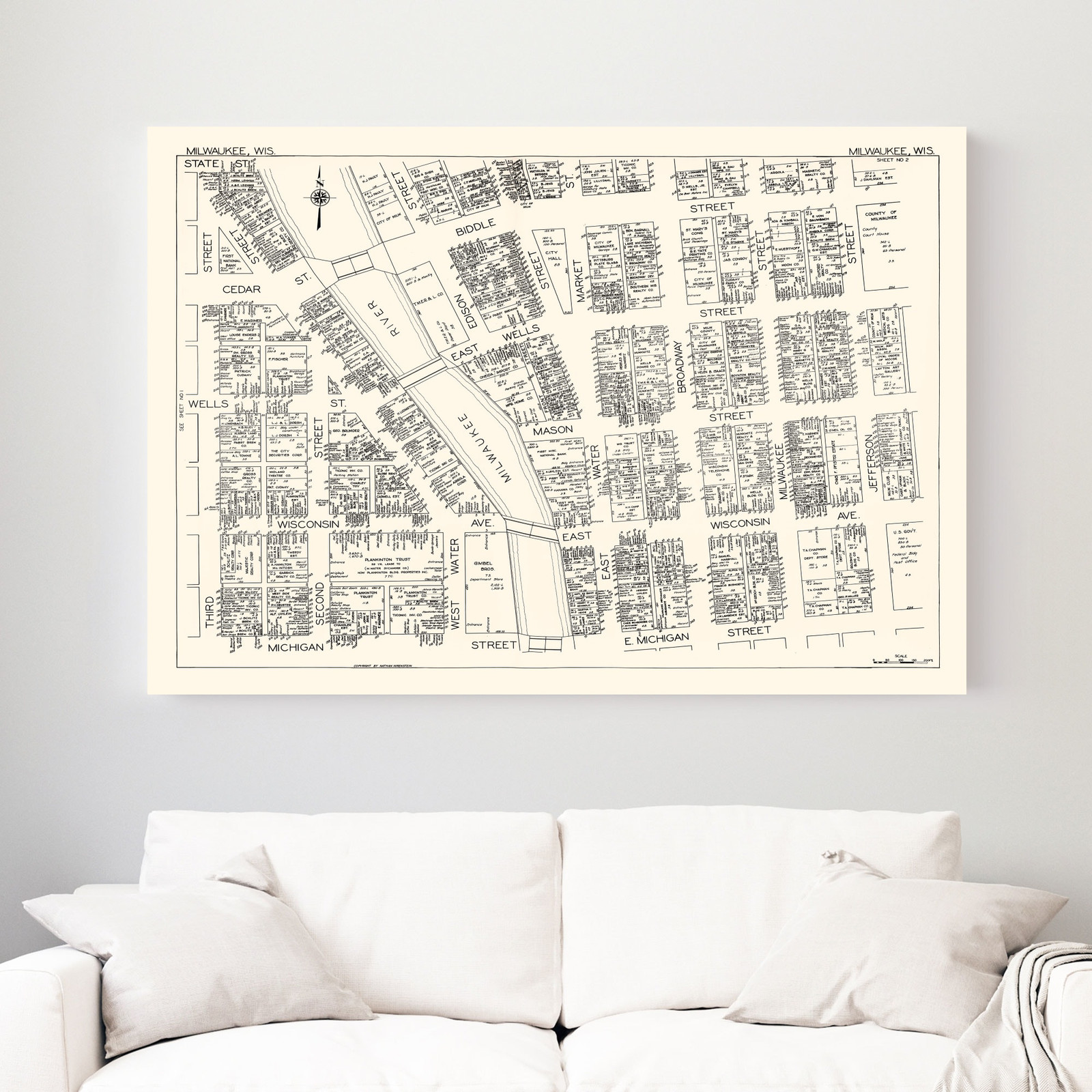 Old Map of Milwaukee, WI 1929 – Vintage Milwaukee Wisconsin