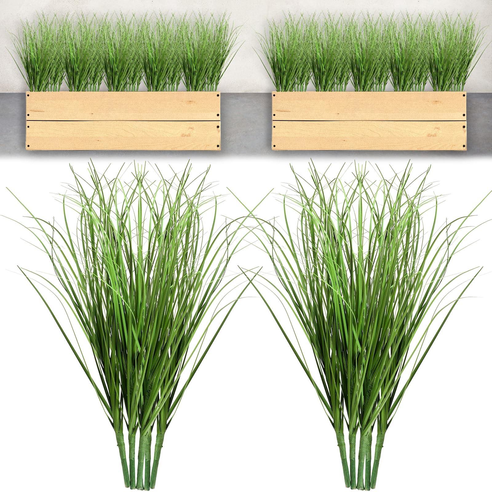 10 PCS Artificial Plants Onion Grass, Faux Shrubs Wheat Grass Greenery Stems Oni