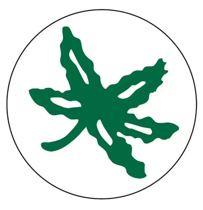 Ohio Buckeye State Leaf Round Sticker Decal Laptop Cup Tumblr Locker Bin