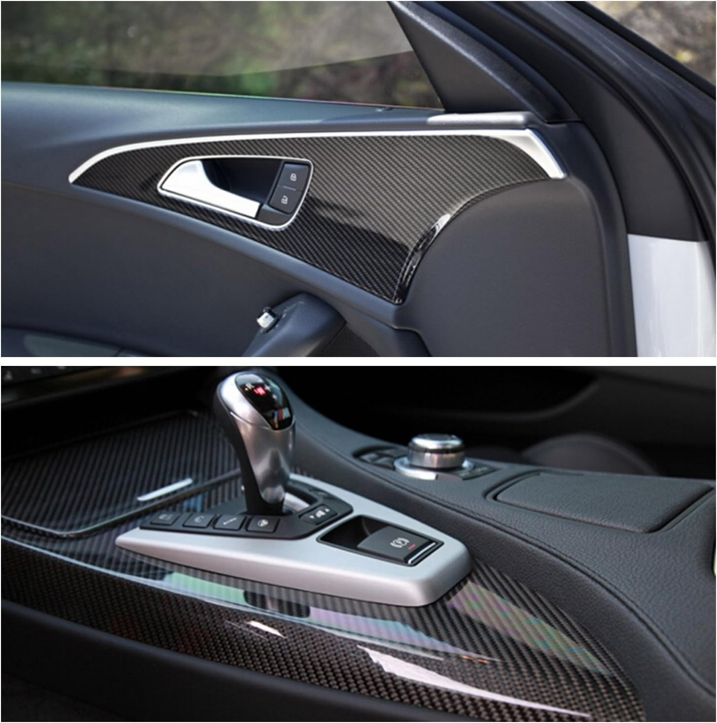 High Gloss 6D Black Carbon Fiber Vinyl Wrap Sticker with Air Release Bubb
