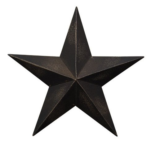Country Dimensional Steel Metal Barn Star Wall Decor Antique Black Matte Finish