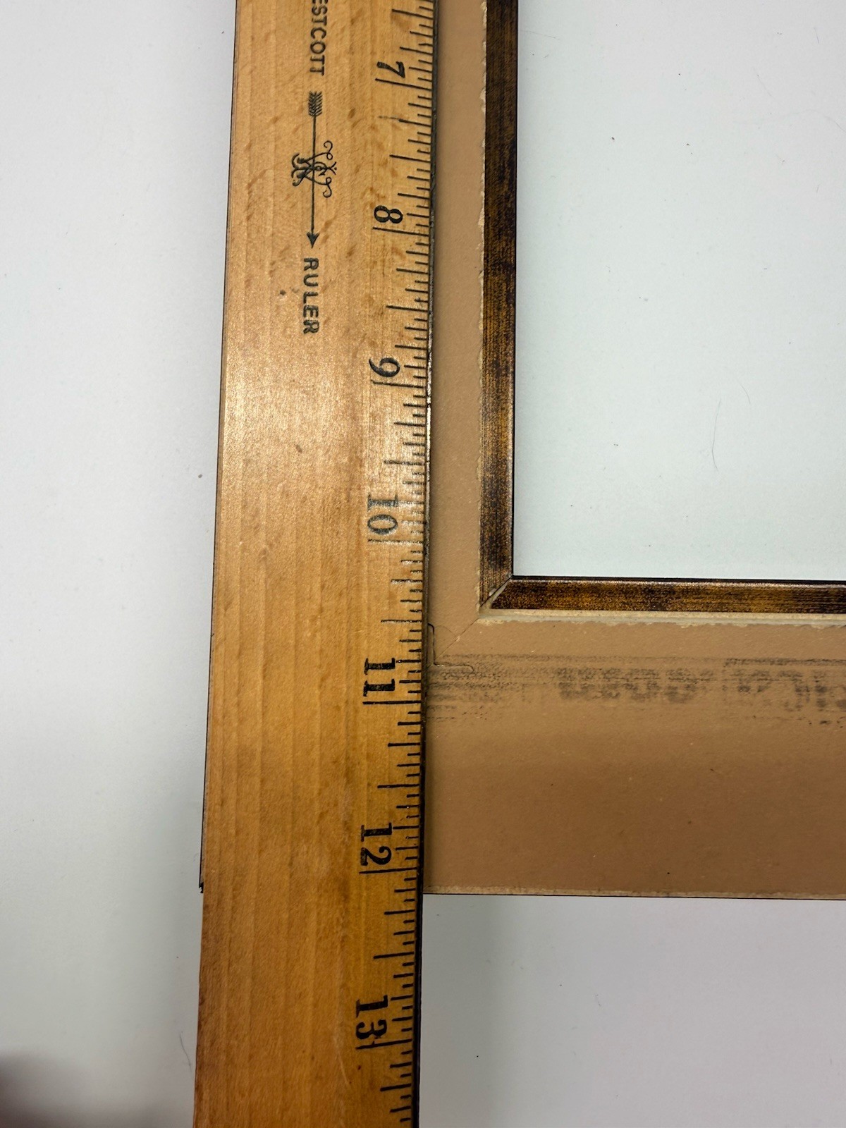 Picture Art Frame Black Wood Bronze Antique Gold Trim 6 3/16 x 8 3/16 Opening