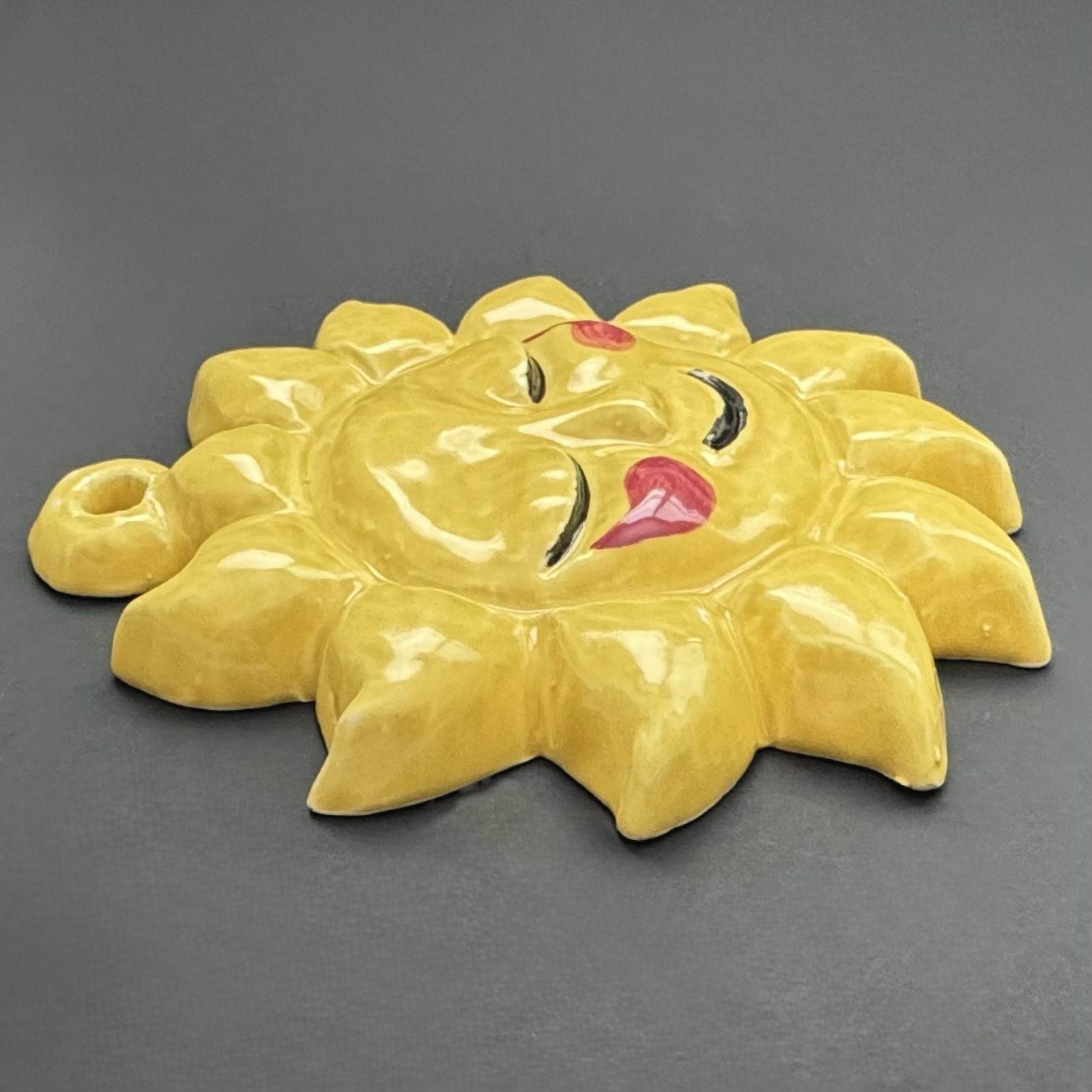 Vintage THUN Ceramic Sun Tile Hanging Decor, Baking Mold – Made In Italy 6.5”