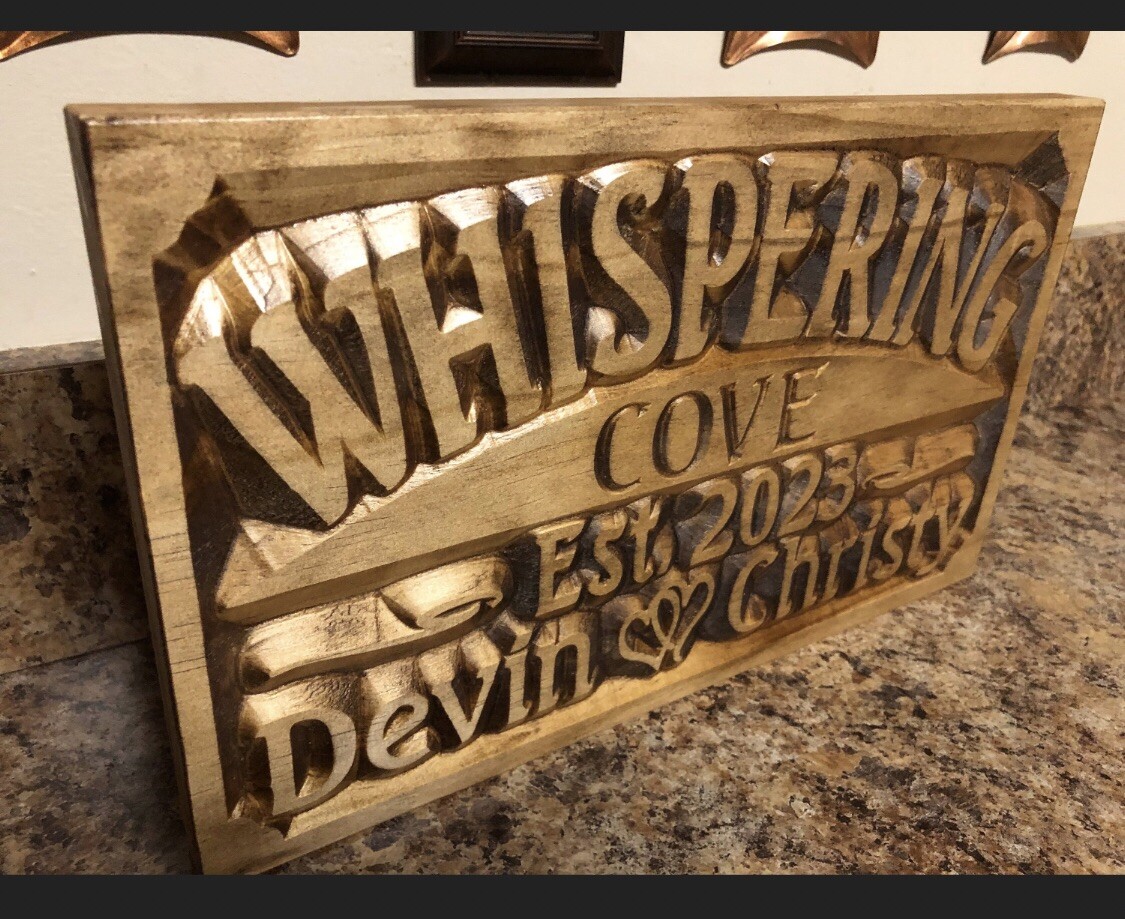 Personalized Wedding Gift Family Name Signs Carved Custom Wooden Sign Last Name