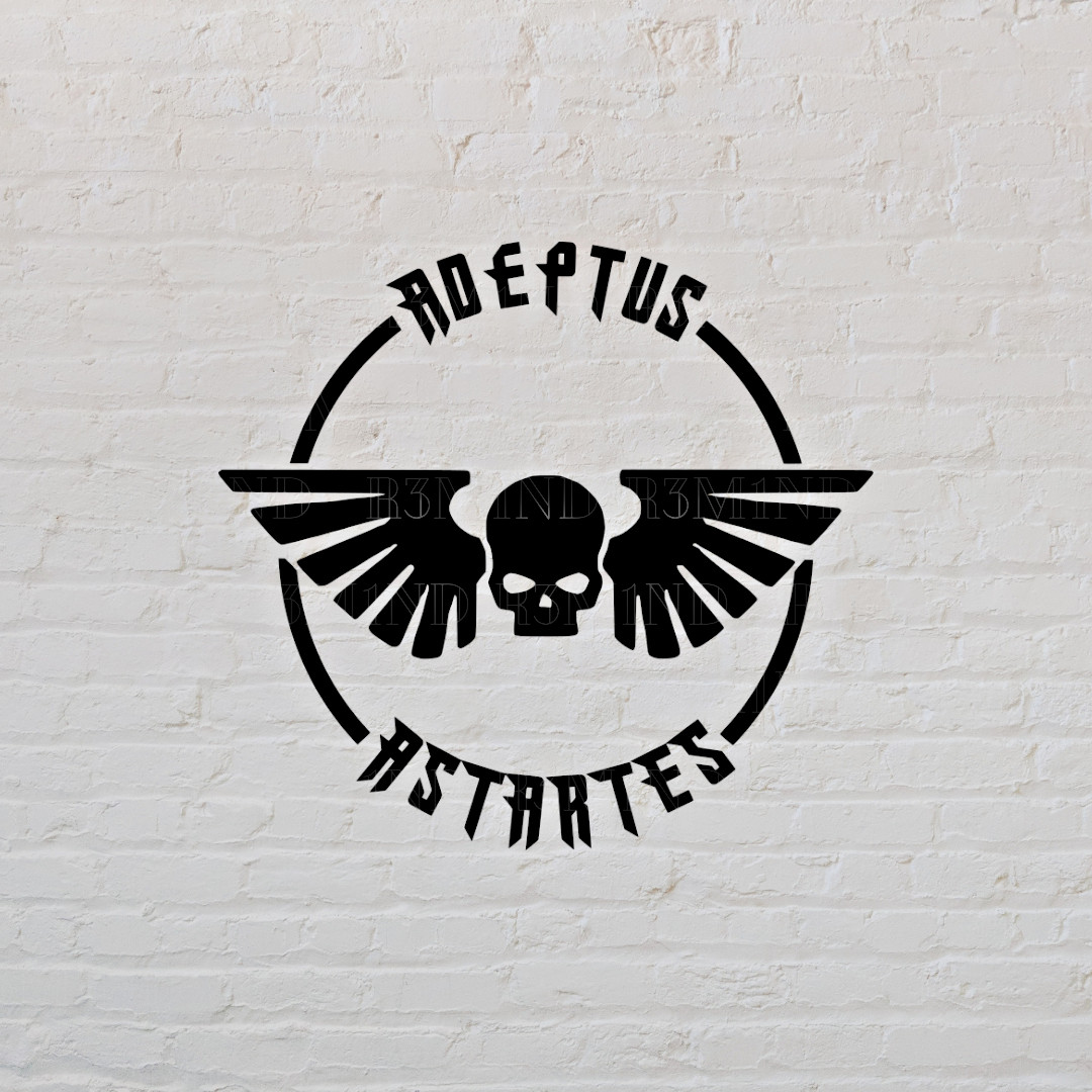 Space Marine Adeptus Astartes Window Decal | White/Black | 5&Prime; x 5&Prime;