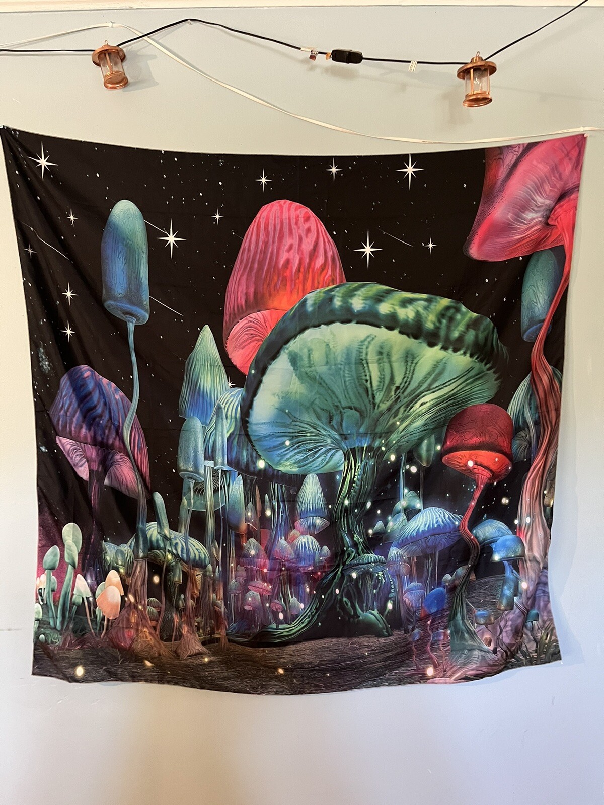 Trippy Mushroom Galaxy Tapestry Wall Art Boho Decor Fast Shipping Gift Idea