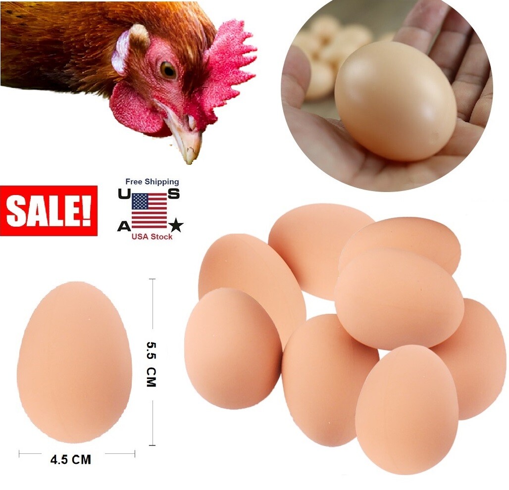 30× Liftlike Chicken Egg Plastic Fake Eggs 2&Prime; Fake Dummy Egg Hen Joke Prank US