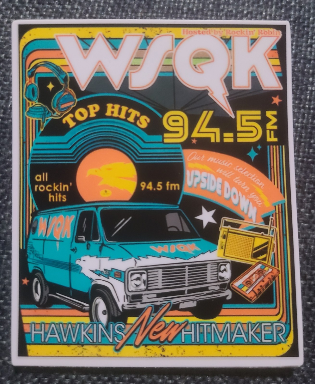 STRANGER THINGS – WSQK 94.5 Hits – THE SQUAWK – VAN – TV – 4&Prime; Decal – Sticker
