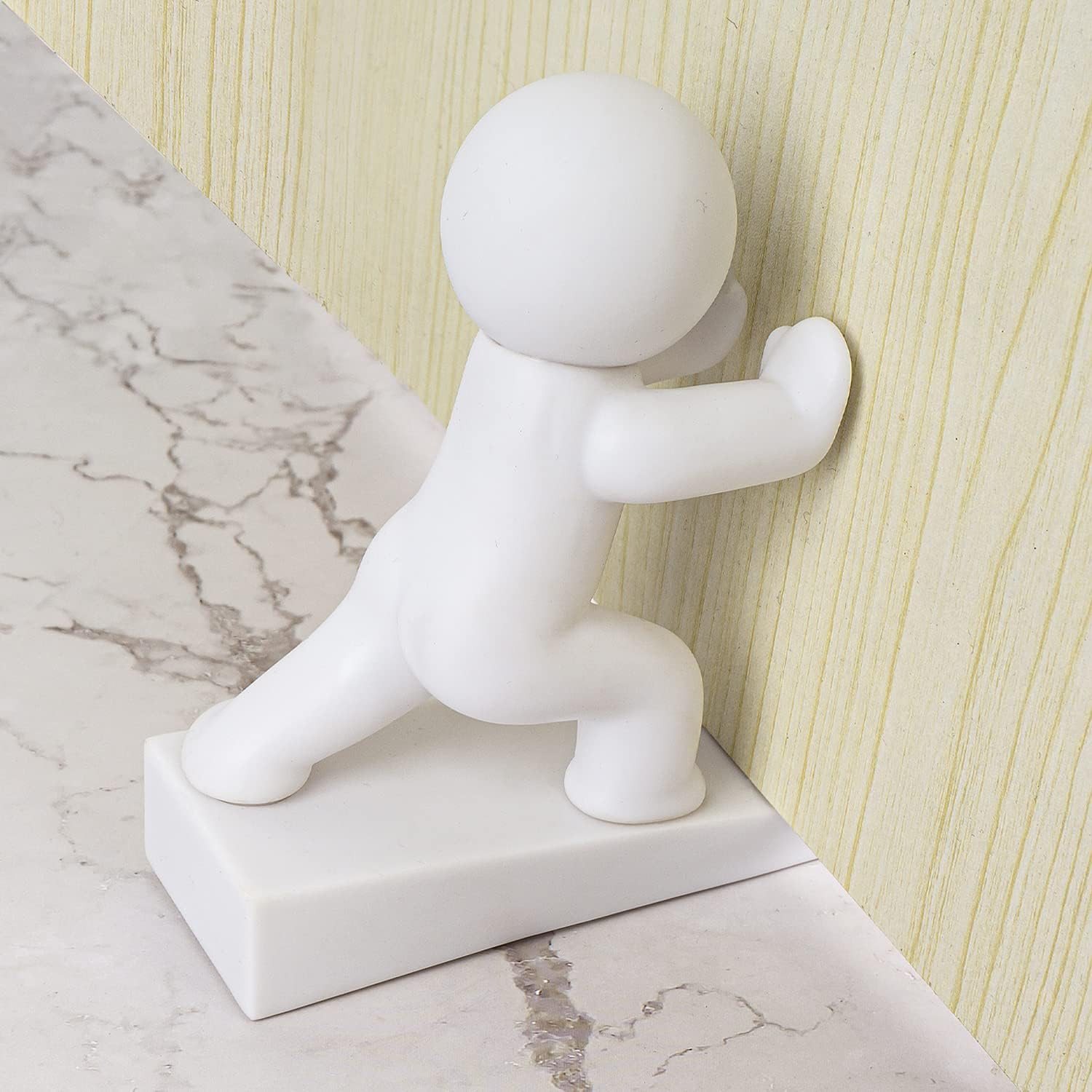 Cute Door Stopper, Decorative Door Stop, Protects Your Floors, White