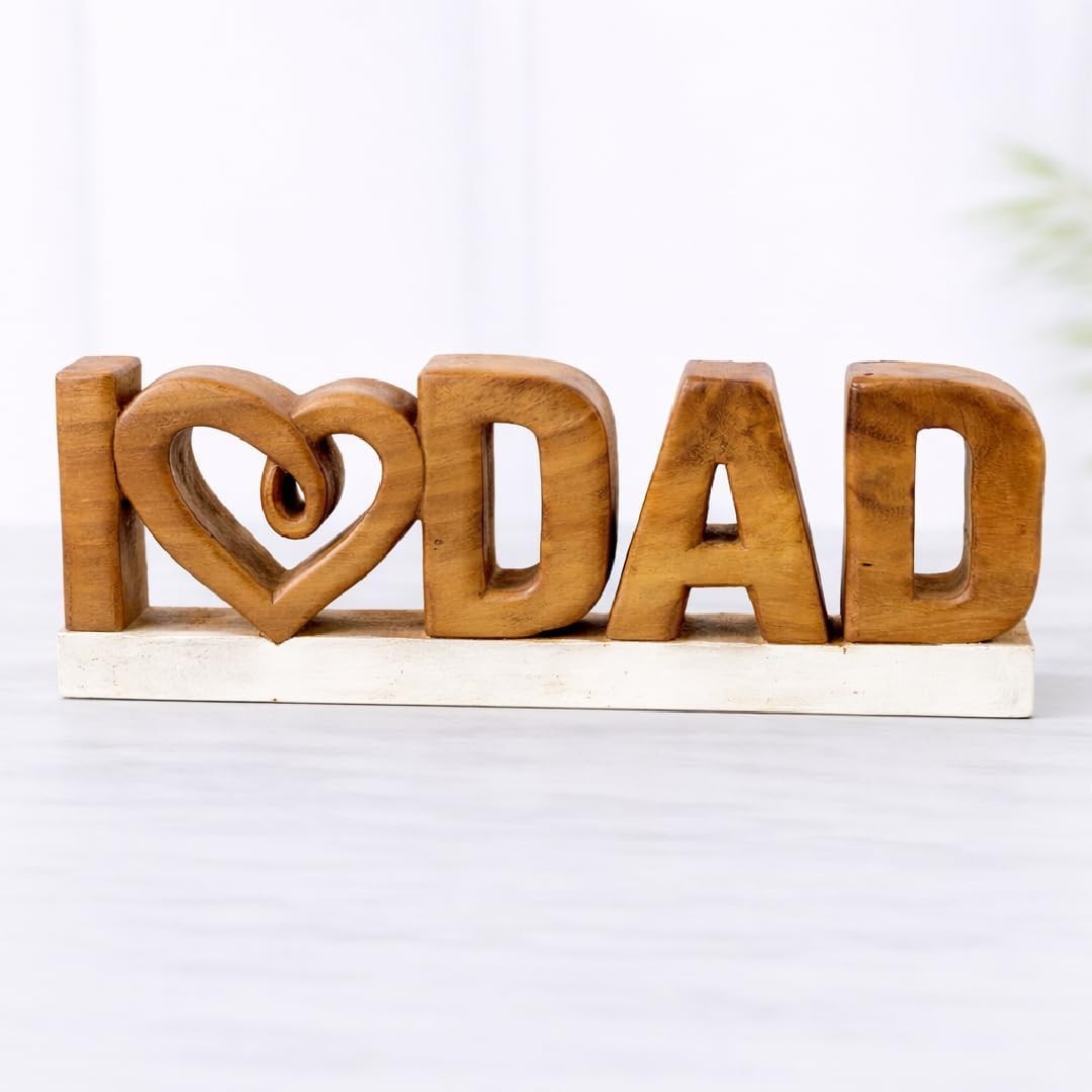 Decozen Gifts for Dad Handcrafted Dad Wooden Letters Centerpiece Father Day Gift