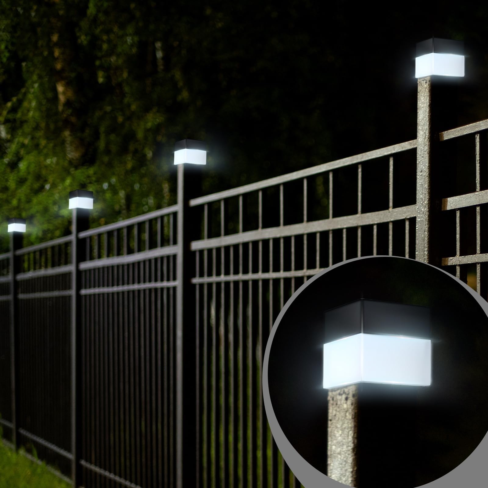 16 Pack Solar Fence Post Cap Lights 2In x 2In (5cm x 5cm) Solar Post Cap Fenc…