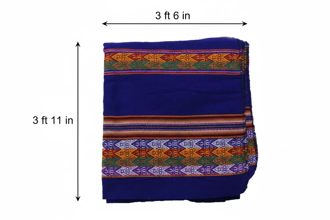 Authentic Peruvian Aguayo Blanket – Handwoven Andean Textile
