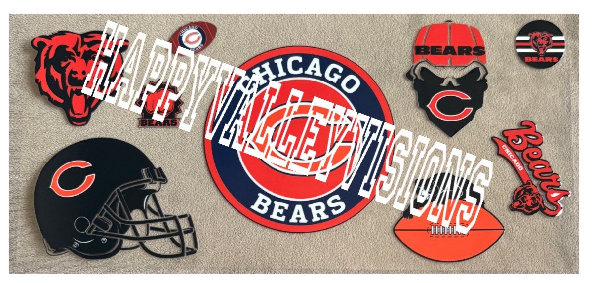 CHICAGO BEARS Football UV DTF Transfer Sticker Wrap DIY Bottles Cups
