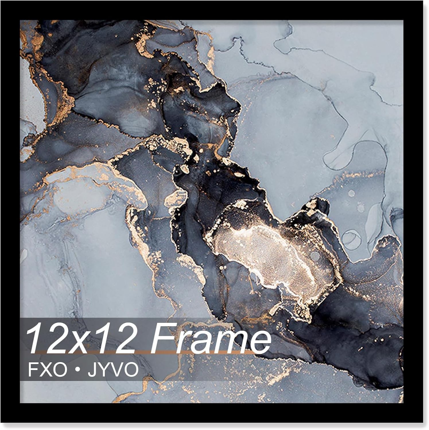 12×12 Frame, Black Picture Frame for 12 x 12 Square Picture Poster Photo, Lig…