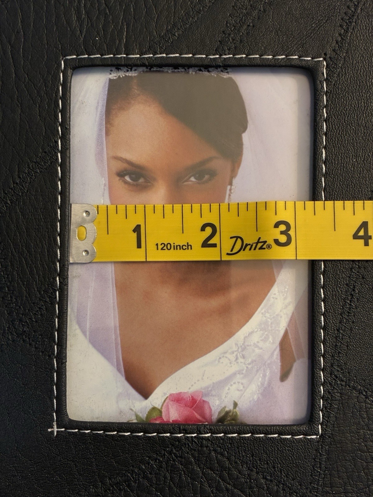 2008 Giftco Blk Leatherette Photo Frame 7.5&Prime; x 6&Prime; Fits: 4.75&Prime; x 3.25&Prime; Photos NOS