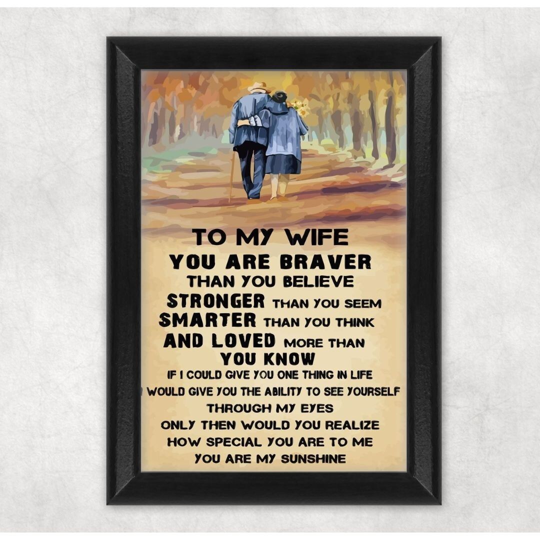To My Wife Inspirational Laminated Print Unframed Poem Picture 8.5×11 Gifts