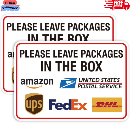 2PCS Please Leave Packages and Deliveries Here Sign，Self-Adhesive Waterproof …