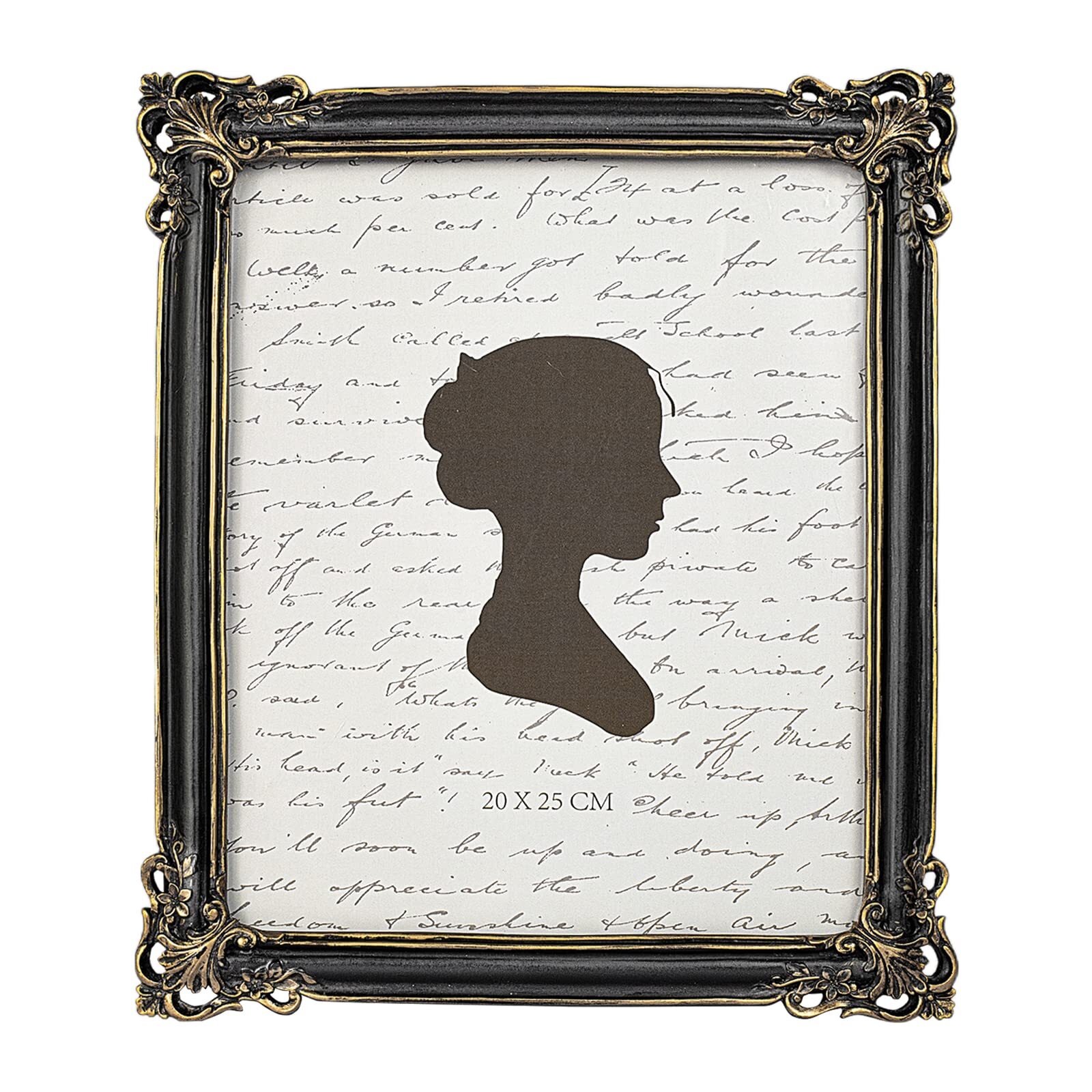 Vintage Picture Frame 8×10-Inch Black and Gold Antique with Glass Wall or Table